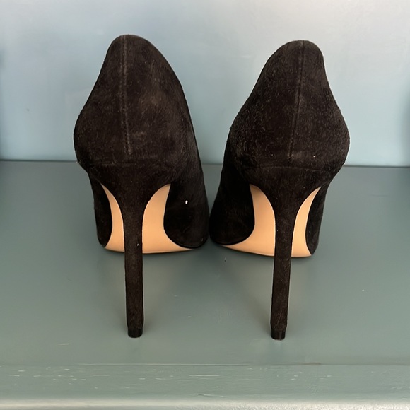 H&M Black Suede Leather Stiletto Heel Pointed Toe Classic Pump - Picture 3 of 5